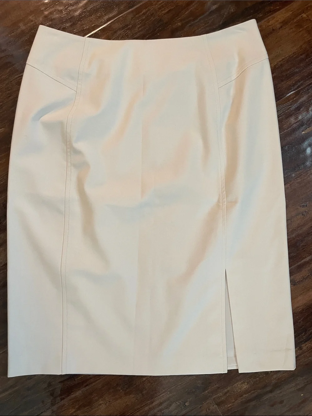 The Limited Cream Pencil Skirt with Side Slit